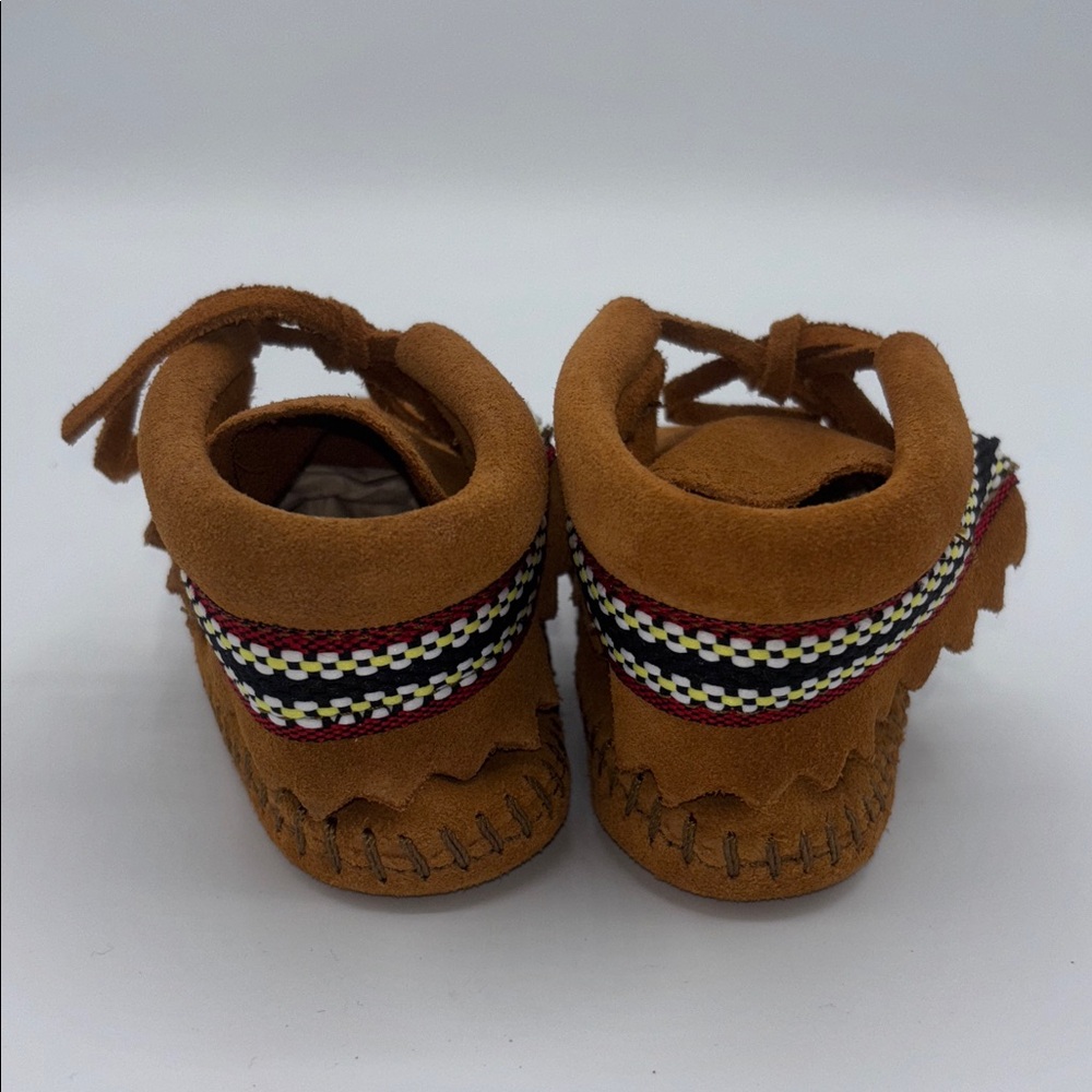 NWOT Minnetonka Brown Suede Infant Moccasin Booties Shoes - Picture 7 of 13